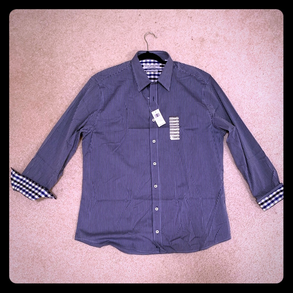 Nick Graham Button Down Stretch Modern Fit Shirt
